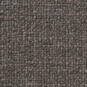 Textured gray-brown fabric sample displays a repeating circular pattern in a grid, with a rough woven texture and subtle tonal variations.